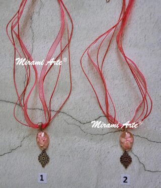 Colgante con Piedras naturales en Rosa