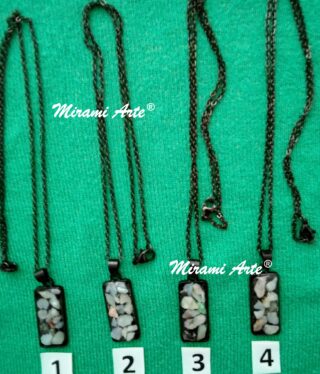 Colgantes con Piedras Decorativas en Resina Verde Agua