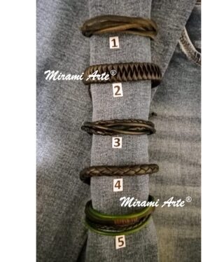 Pulsera de Cuero Negro Unisex